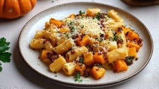 Statt Rigatoni können Sie ebenso gut Penne oder Farfalle verwenden.