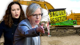 Der Lobautunnel wird nun doch gebaut: Die grüne EU-Abgeordnete Lena Schilling (li.) und ...