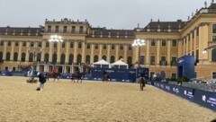 Vor dem Schloss Schönbrunn wird bereits geritten. 