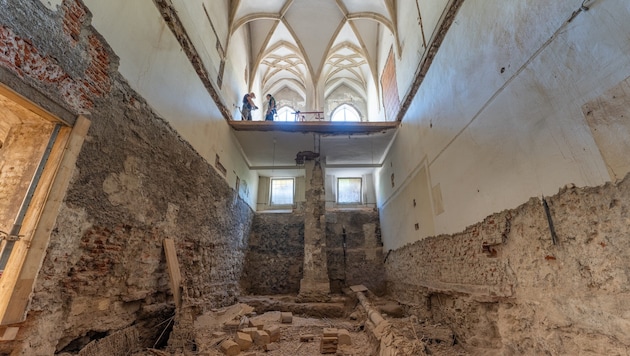 Aktuell arbeiten die Archäologen in der gotischen Kapelle der Grazer Burg.