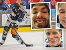 Söllinger (l.) hat nun ein „Eishockey-Lächeln“ wie Kozek und Jagr (o), Romig ließ sich im Sommer ...