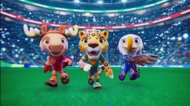 Die drei WM-Maskottchen