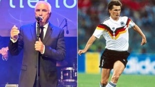 Hans Krankl (li.) singt – das lässt sich auch Klaus Augenthaler nicht entgehen.