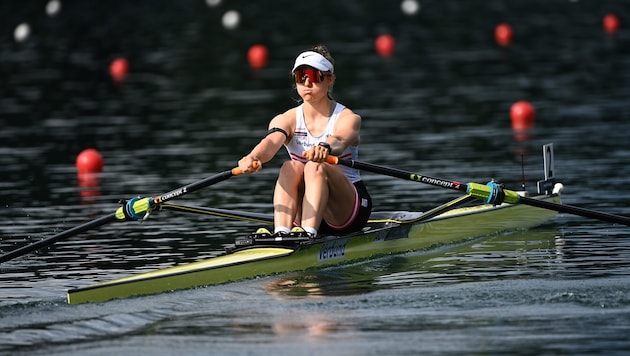Rudert im A-Finale um eine WM-Medaille: Europameisterin Lara Tiefenthaler.