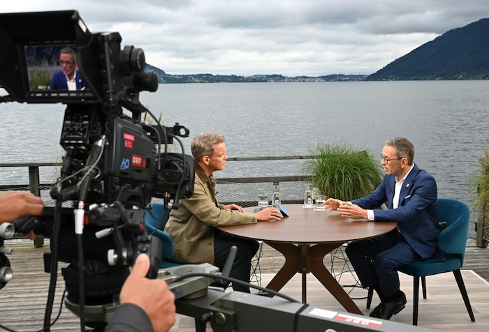 Beim Sommergespräch 2024 mit FPÖ-Chef Herbert Kickl am Traunsee