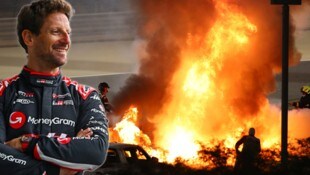 Nach seinem schlimmen Crash in Bahrain stieg Romain Grosjean wieder in ein Formel-1-Auto.