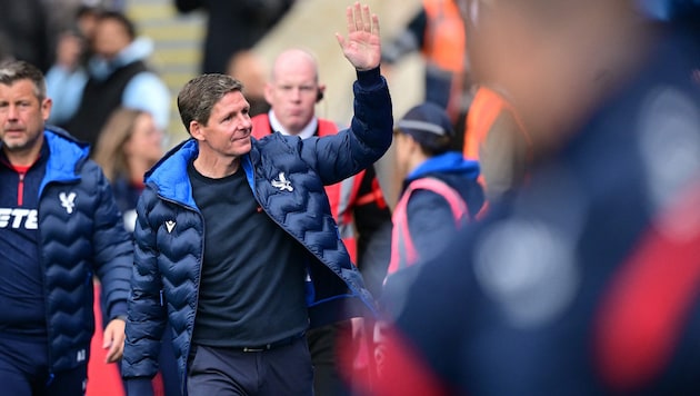 Sensationell! Oliver Glasner jubelt erneut gegen den FC Liverpool.