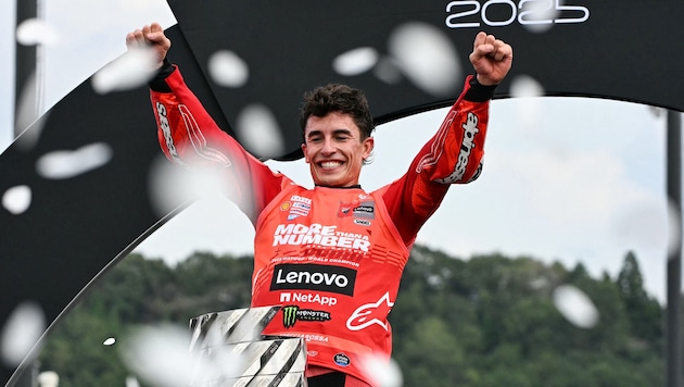 Marc Marquez was crowned world champion in Motegi.