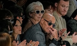 Streep saß bei der Schau des italienischen Designerpaars Domenico Dolce und Stefano Gabbana in ...