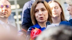 Staatspräsidentin Sandu bedankte sich am Wahlabend bei denBürgern für ihre Wahlbeteiligung – sie ...