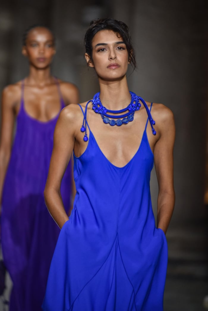 Bei der Schau in Mailand wurden die letzten Kreationen von Giorgio Armani gezeigt.