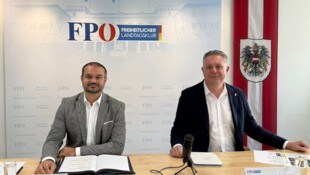 FPÖ-Vize Klubobmann Markus Wiesler und FPÖ-Landesobmann Alexander Petschnig wollen die Gemeinden ...