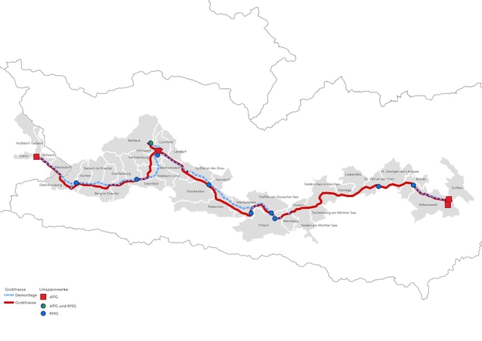 So wird die Trasse durch Kärnten verlaufen.