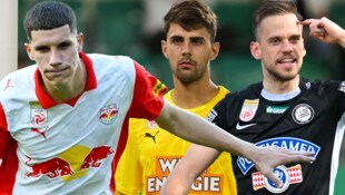 Petar Ratkov (Red Bull Salzburg), Niklas Hedl (SK Rapid) und Tomi Horvat (SK Sturm Graz) sind ...