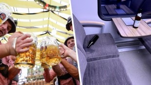 Bier fließt in der Oktoberfestzeit in Strömen – auch im Zug. 