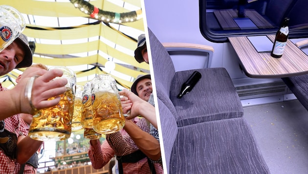 Bier fließt in der Oktoberfestzeit in Strömen – auch im Zug.