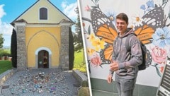 Vor der Kapelle von St. Ulrich/Mühlkreis liegen schon Hunderte Steine, die zum Gedenken an ...