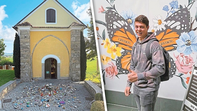 Vor der Kapelle von St. Ulrich/Mühlkreis liegen schon Hunderte Steine, die zum Gedenken an ...