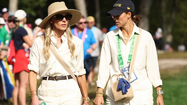 Sogar Erica Stoll (li.), die Ehefrau von Rory McIlroy, wurde angefeindet.