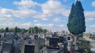 Der Friedhof in Neufeld mit unterschiedlich teuren Gräbern.