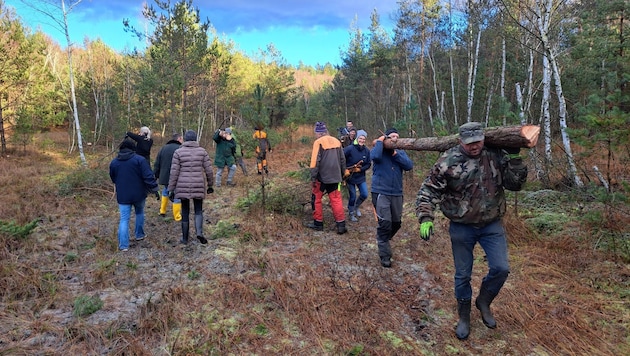 Freiwilligeneinsatz zur Reduktion von Gehölzen.