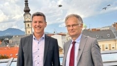 Versuchen Zuversicht auszustrahlen, was ja kein Fehler ist. SP-Obmann Daniel Fellner und ...