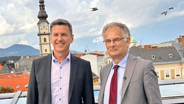 Versuchen Zuversicht auszustrahlen, was ja kein Fehler ist. SP-Obmann Daniel Fellner und ...