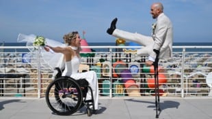 Handbikerin Svetlana Moshkovich heiratete jüngst ihren Freund Andrea, der Para-Radsportler ist.