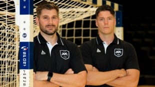 Seit Jahren befreundet, nun teilen sie sich bei der HSG Graz das Kapitänsamt: Lukas Schweighofer ...