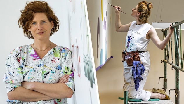 Farbenfrohe Wandgemälde sind die Stärke der Kirchschlager Kreativkünstlerin Tanja Peklar-Zarka.