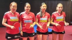 Die Girl-Band von Bundesligist UTTC Salzburg: Li-Kath, Dür, Tang, Pichler (v. li.)