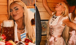 Alisha Lehmann lässt es sich auf der Wiesn gutgehen.