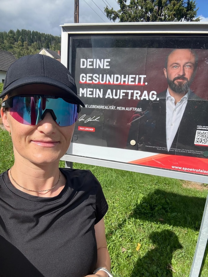 Schnappschuss mit Max Lercher an der Laufstrecke.