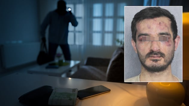 Einbrecher Austin C. (kleines Bild) wurde von einem Hausbesitzer windelweich geprügelt.