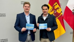 Der geschäftsführende JVP-Vorsitzende Daniel Heintz mit dem designierten ÖVP-Landesobmann ...