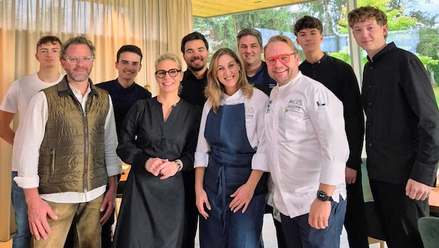 Hausherrin Anja Moritz und ihr Team ergänzten sich optimal mit Gastkoch Andreas Krainer.