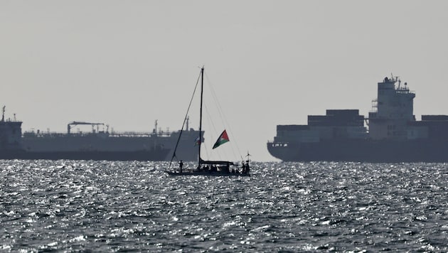 An Bord der abgefangenen Gaza-Hilfsflotte (Bild) sind ungefähr 500 Menschen, darunter vier aus ...