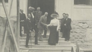Baustelle des „Mozarthauses“ im Jahr 1913 (heute Internationale Stiftung Mozarteum)