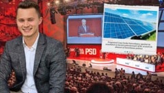 Schlagzeile in Rumänien: Der zur Partei PSD (Bildhintergrund) gewechselte ehemalige Direktor der ...