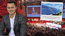 Schlagzeile in Rumänien: Der zur Partei PSD (Bildhintergrund) gewechselte ehemalige Direktor der ...