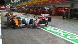 Charles Leclerc (re.) krachte in Lando Norris.