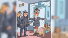 Unser Karikaturist Alfred Zettler zeichnete die kuriose Szene auf seine Art und Weise nach. 