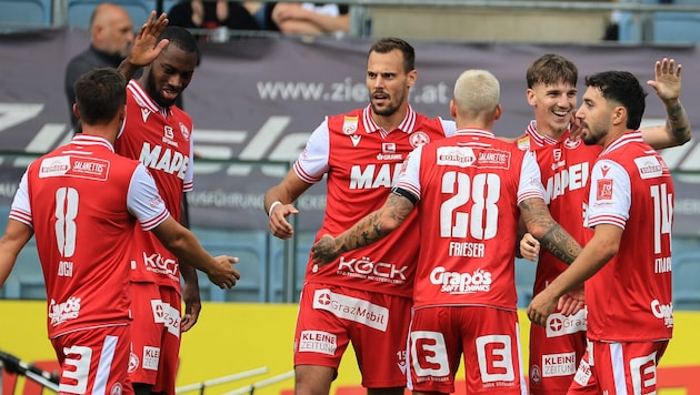 Bisher ein eher seltenes Bild: Jubel beim GAK.