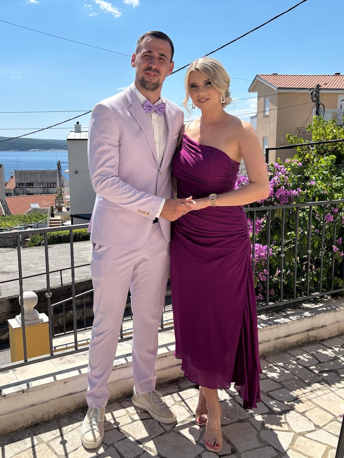Marin mit seiner Frau Ana im Urlaub.