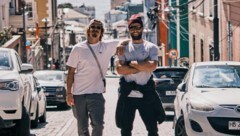 Manuel Feller mit Marco Schwarz in Valparaiso (Chile)