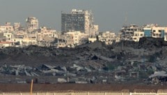 Blick über die israelische Grenze in den Gazastreifen