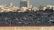 Blick über die israelische Grenze in den Gazastreifen