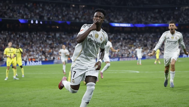 Real-Stürmer Vinicius Júnior jubelt, sein Klub macht der UEFA Ärger.