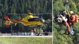 Das Duo wurde mittels Hubschraubertau geborgen.
