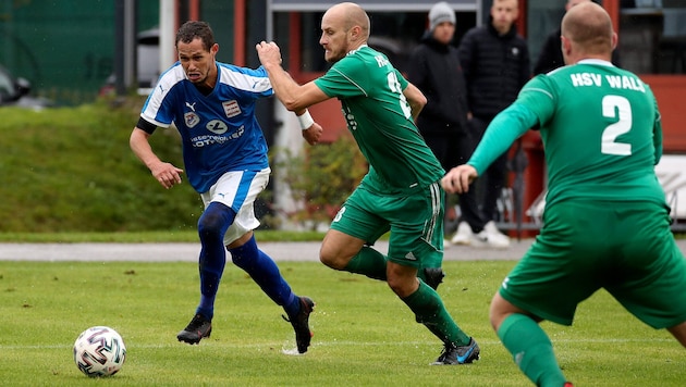 Liga-Topscorer Tiago Faria (links) traf auch gegen Golling doppelt.